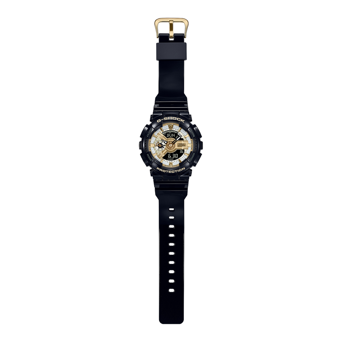 CASIO G-SHOCK GMA-S110GB-1AJF MID Size Silver x Gold Dial Black