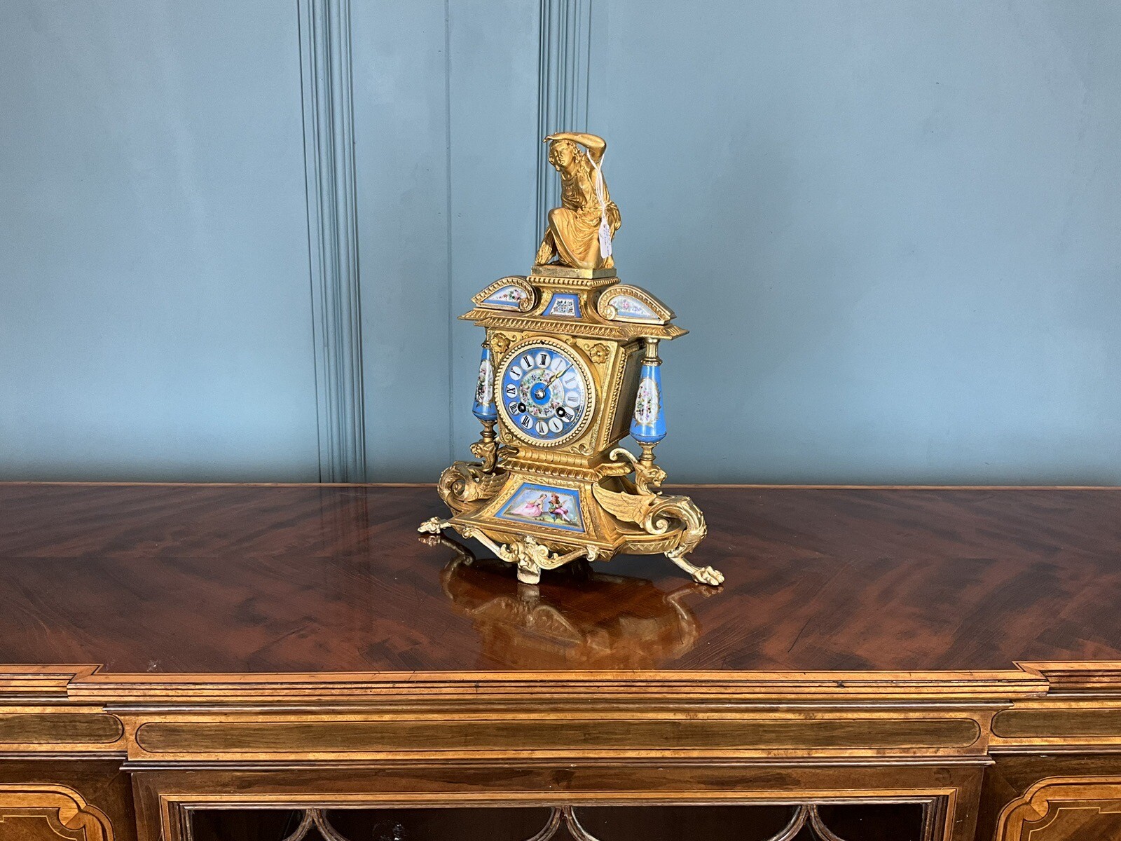 Blue Gilt French Antique Mantel Clock eBay