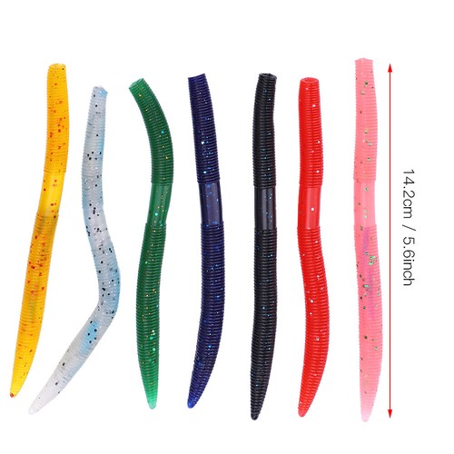 Esche in silicone morbido 13,5 cm 8 g da pesca viva Trota vermi esca artificiale verme - Foto 5 di 9