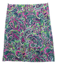 TALBOTS Women's Lightweight Cotton Skirt Lined Paisley Multicolor Size 4P Petite