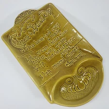 VTG California USA Pottery Cheese Bacon Dip Plate Chip Dip Serving Platter MCM