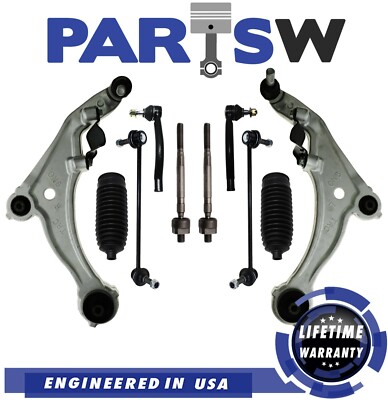 10 Pc Suspension Kit for Nissan Maxima / Control Arm, Tie Rod Ends,Bellow Boots
