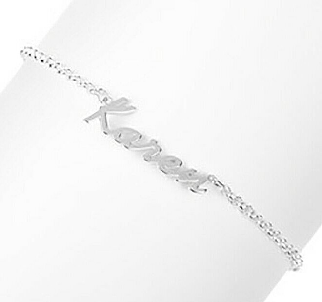 Karen - Name Bracelet Bangle Sterling Silver female