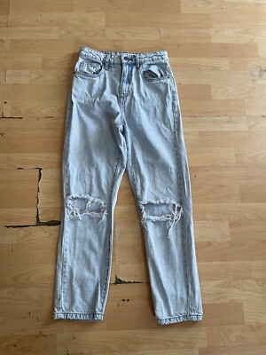 COTTON ON light Blue Mom Jeans Size Women Distressed Casual Loose AD26 