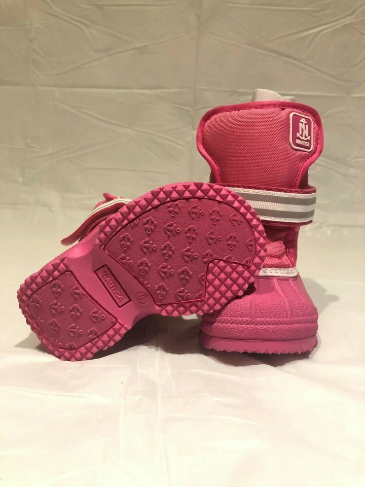 Nautica Port Niñas Nieve Invierno Botas Rosa y Blanco Felpa Niño Pequeño Bebé Talla 6 Foto 2 de 4
