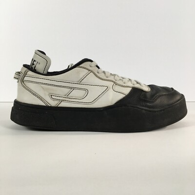 DIESEL S-Ukiyo Low X Sneakers Men's 10 Black & White Leather