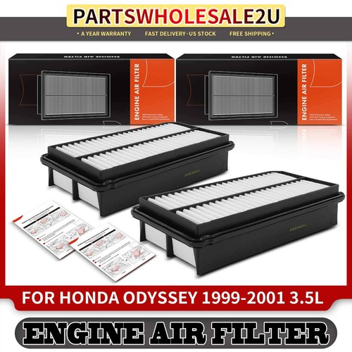 2pcs Engine Air Filter for Honda Odyssey 1999 20002001 V6 3.5L 17220