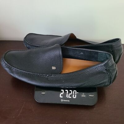Bally Wander-U-O Pebbled Leather Driver Loafer Black Size 13 