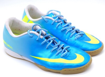 Nike Mercurial Vortex IC Blau Futsal Hallen Fußballschuh Turnschuhe UK 8 EU 42,5