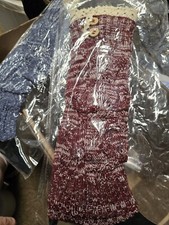 Ladies Wine Leg Warmers  Lace Top 