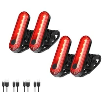 4 Pack Bike Tail Light, Bicycle Rear Light USB-C Rechargeable LED Cycling Saf...