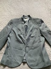Talbots Women Long Sleeve Lined Snap Shawl Blazer Gray-Green Petites 10P