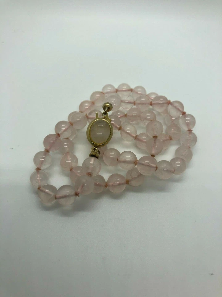 Collana QUARZO rosa chiusura ARGENTO 800 - Immagine 4 di 4