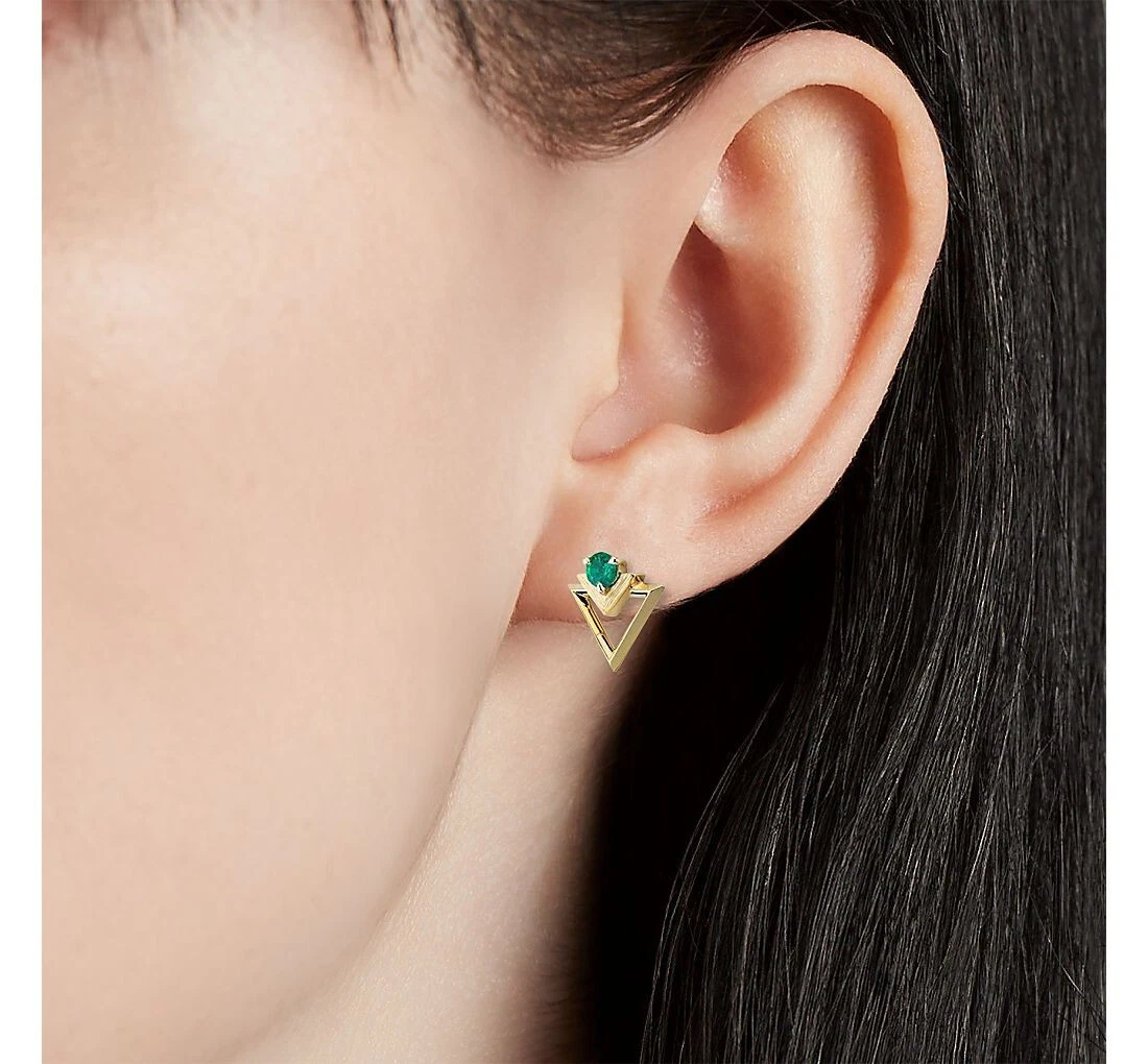 Women s Blue Nile Geometric Emerald Earrings originally 1850 New