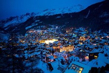 Landscape zermatt snow alps lights mountains switzerland Custom Gaming Mat Desk
