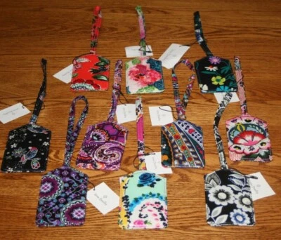 Vera Bradley LUGGAGE TAG ICONIC laminated travel suitcase ID case RETIRED NEW