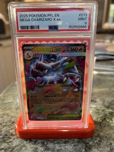 2025 POKEMON PFL EN-PHANTASMAL FLAMES #013 MEGA CHARIZARD X EX PSA 9