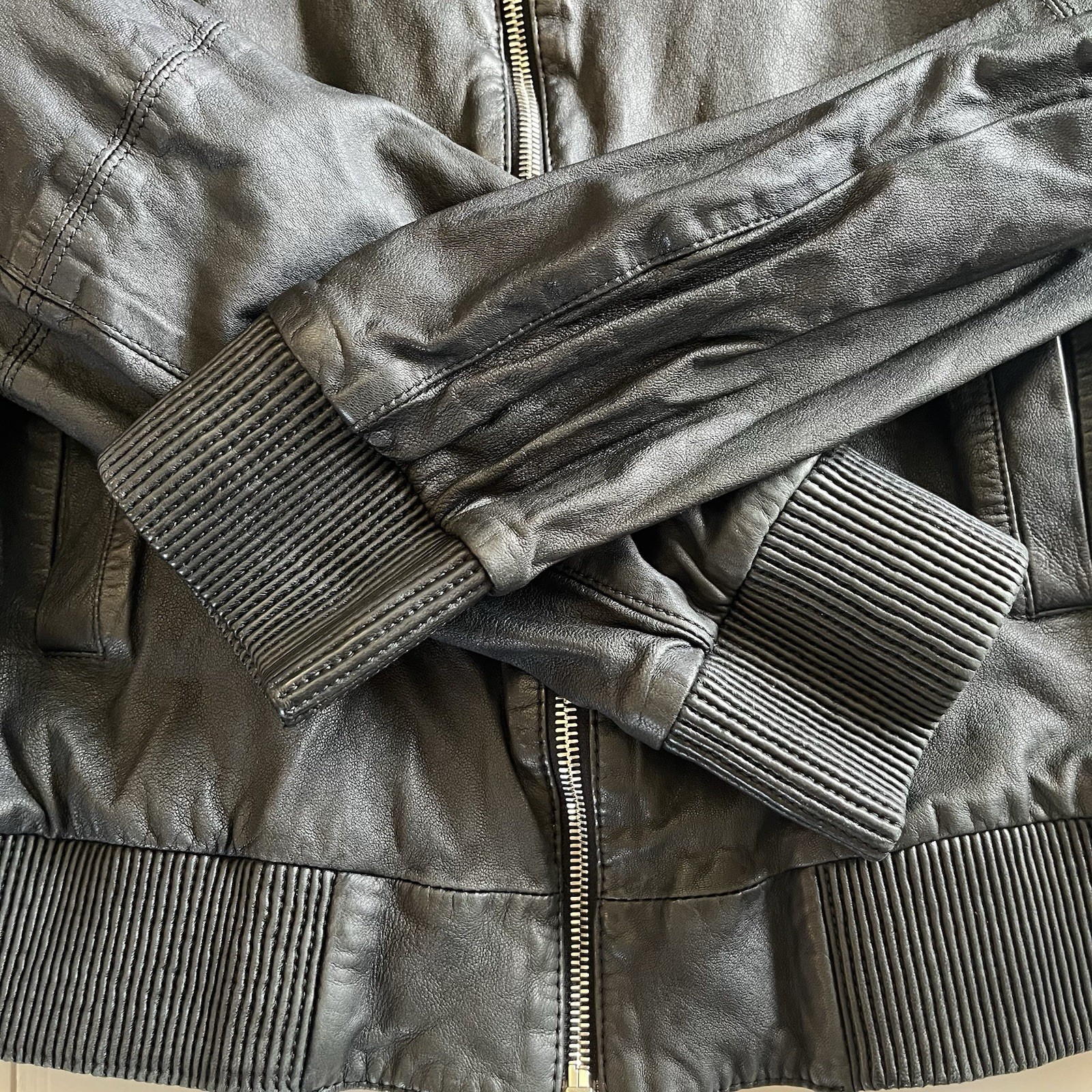 Versace Collection Leather Patchwork Bomber Jacke… - image 10