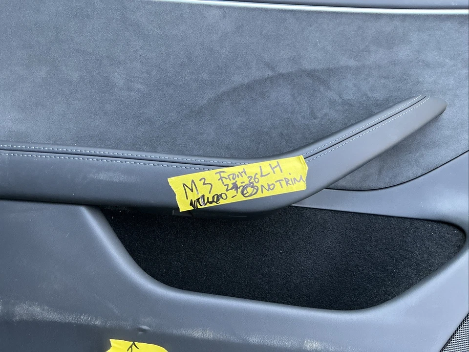 2024-2026 Tesla Modelo 3 Highland Frontal Izquierdo Puerta del Conductor Panel Borde LH OEM Negro Foto 3 de 4