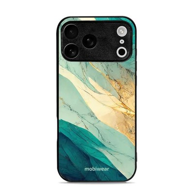 Handyhülle für iPhone 17 Pro Max Mobiwear Case Cover Schutzhülle Türkis-Marmor