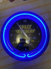 Space Invaders Neon Clock