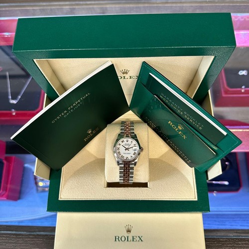 Rolex Datejust 31 18K Acier or Rose Blanc Cadran Romain Montre Femmes 278271 - Photo 6 sur 11