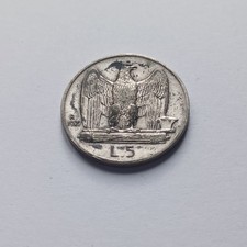 Moneta 5 Lire Aquilotto 1927 Roma Savoia VE III Lotto Argento 171