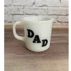 Vintage Dad Coffee Mug Milk Glass Anchor Hocking Oven Proof Made in USA