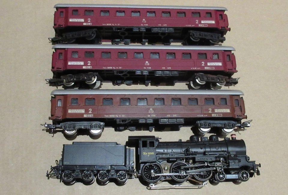 Märklin DSB Zug 34 989 Lok 298 T + 3x Lima DSB Personenwagen 9105 - Bild 3 von 4