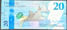 Curacao and Sint Maarten 20 Carribean Gulden Banknote XF-AUNC Beautiful 2025