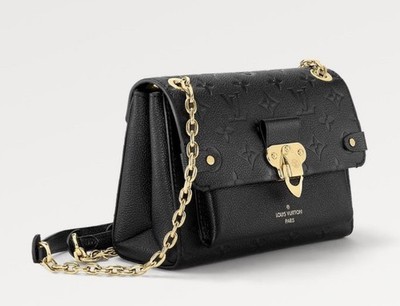 Authentic Louis Vuitton Vavin PM Empreinte Chain Shoulder Bag Black Gold
