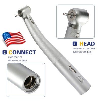 Dental Fiber Optic High Speed Handpiece 3 spray Compatible KAV Coupler SANDENT