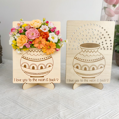 Custom Wooden Flower Arrangement Board Personalized Gift for Mom Grandma