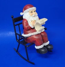PLOW & HEARTH 8" SANTA CLAUS In Metal Rocking Chair QVC 2019 Christmas Decor NEW