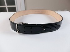 (NO CUSTOMS TAX) ALEXANDER MCQUEEN black leather military belt Size 90 / 36