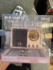 Bauhn Mini Retro Bluetooth Speaker, FM Radio, Long Lasting Battery