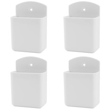 4 PCS White Wall Remote Holder, Self Adhesive, Mount, Control Organizer, TV, AC