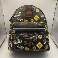 NWT Loungefly Jurassic Park Warning Signs Mini Backpack - Exclusive Design!