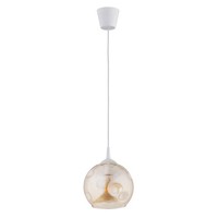 HäNgelampe Glas Weiß Bernstein Esstisch Blendarm E27 L:20 Cm Pendelleuchte KüChe