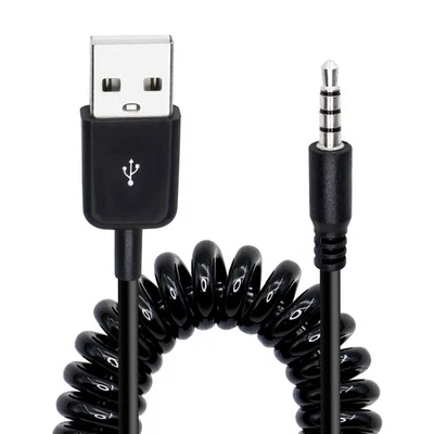 Adaptateur AUX câble enroulé USB vers jack audio 3,5 mm - Photo 1/4