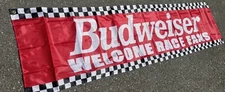 Budweiser Racing  Welcome Race Fans Banner 2 Ft By 8ft
