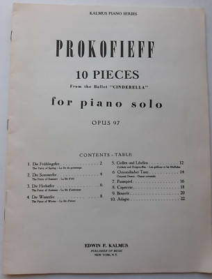 Prokofieff 10 Pieces from Cinderella Op. 97 (Kalmus 3792)