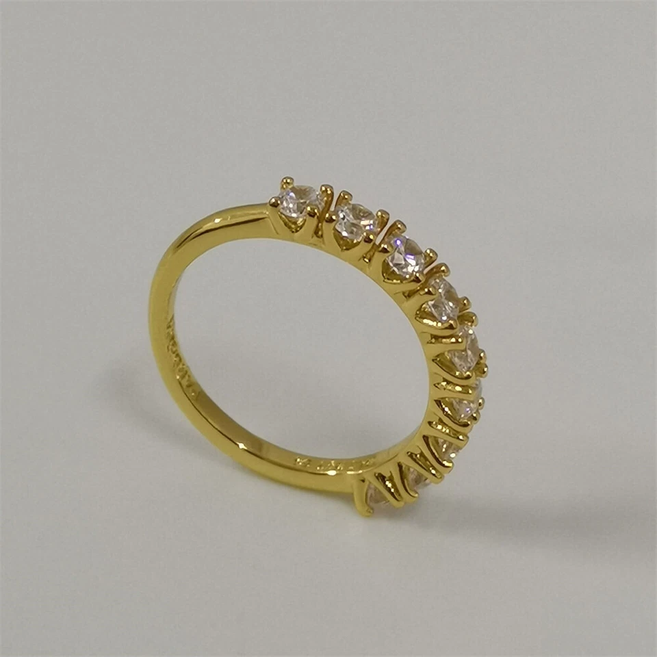 Anillo banda media eternidad diamante era pandora oro cultivado en laboratorio Foto 2 de 4