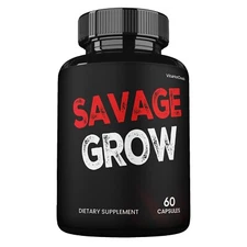 Savage Grow Capsules, Maximum Strength Supplement , Made in USA  (1 Pack)