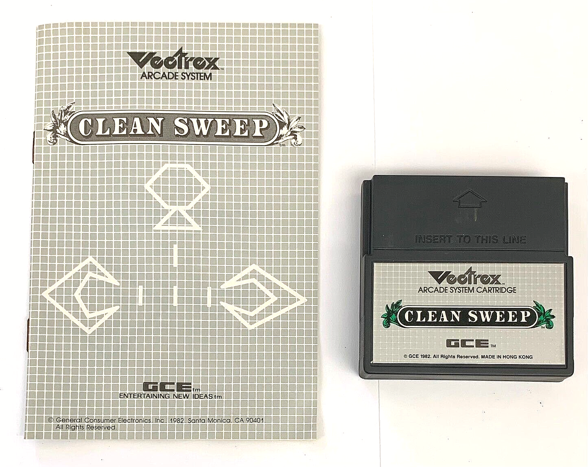 Vectrex CLEAN SWEEP Video Game Complete Box Manual Cartridge