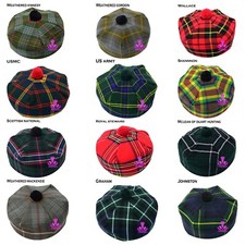 Scottish Tam O Shanter Tammy Hat Various Tartan/Tammy Cap One Size 80+ Colours