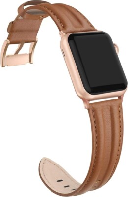 Genuine Leather Band Compatible with Apple Watch 38mm 40mm Replacement Strap