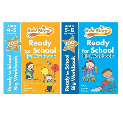 Bundle of home learning Gold Star workbooks Parragon 4-6 years bumper New Nurse