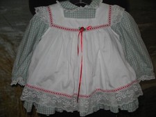 Vintage Bryan Christmas Dress  Pinafore Full Ruffles Party Holiday 2 Piece 18m