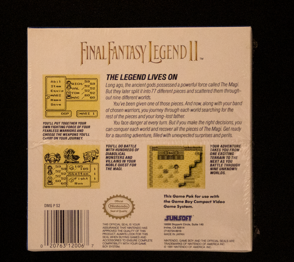 Final Fantasy Legend II Game Boy Complet En Boite Version Us